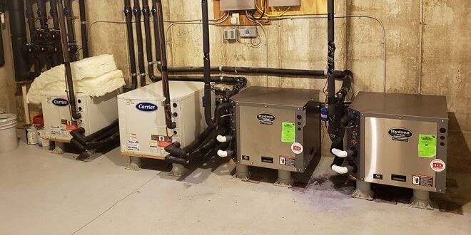 Indoor air quality equipment in a home utility room